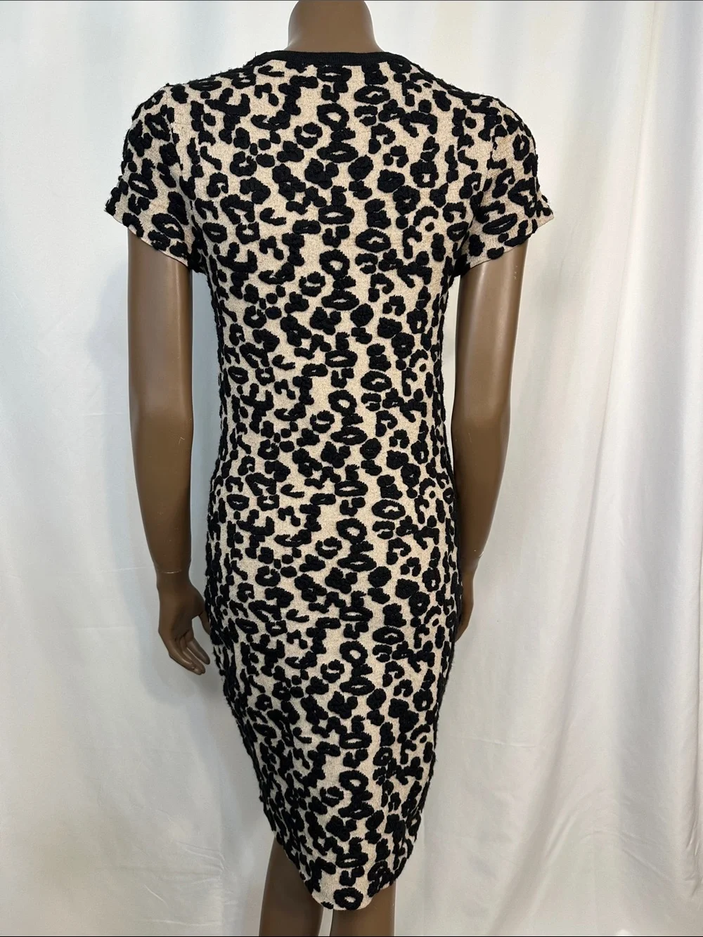 Free People Animal Print Embroidered Knit Sheath Dress